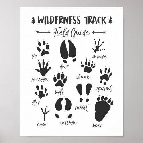 Animal Track nursery print Woodland Nursery