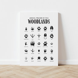 Animal Tracks Woodland Nursery Canvas Print