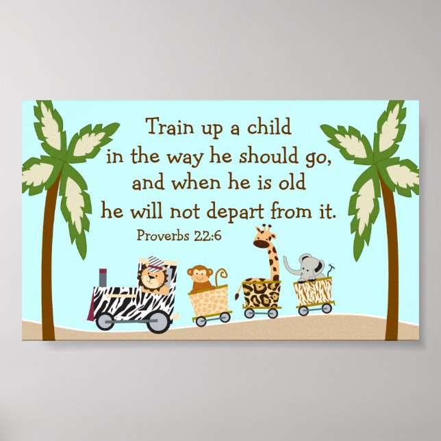 Animal Train Christian Bible Verse Wall Poster (Front)
