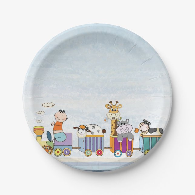 Animal Train Paper Plates (Front)