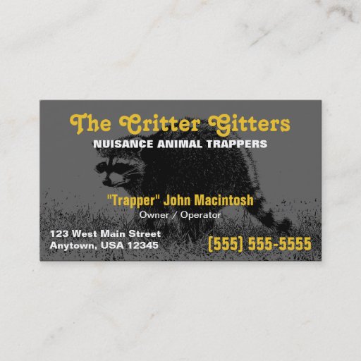 Customizable Animal Trapper Business Card