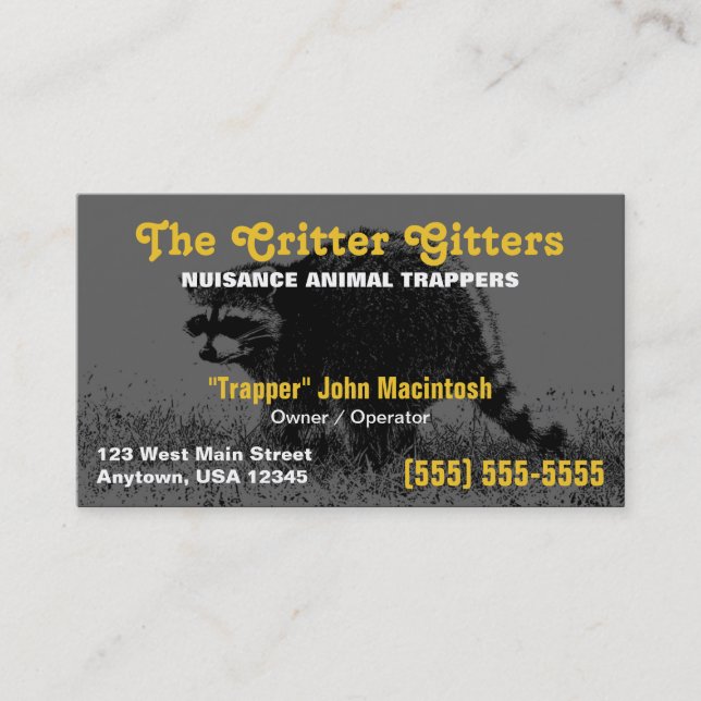 Animal Trapper Business Card (Front)