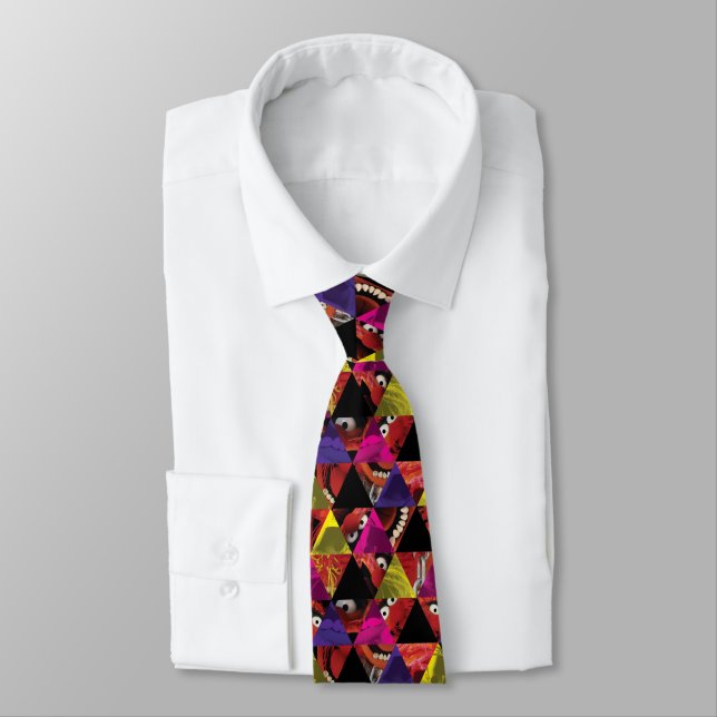 Animal Triangle Pattern Neck Tie (Tied)