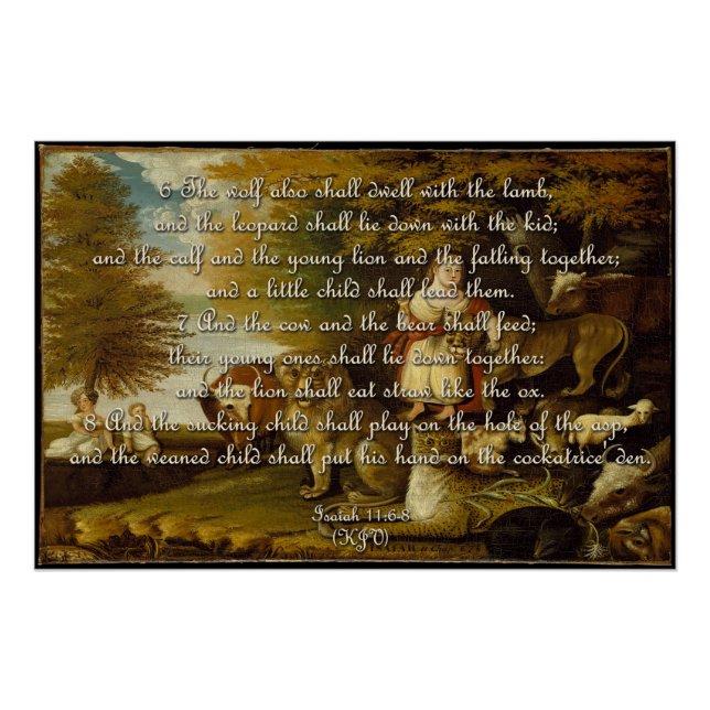 Animal verse poster - Isaiah 11:6-8 (Front)