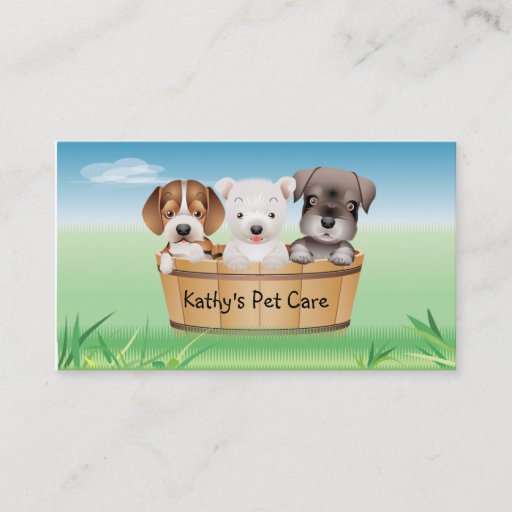 Customizable Animal Veterinarian Business Card Dogs Bucket