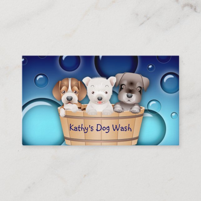 Animal Veterinarian Business Card Dogs Bucket (Front)