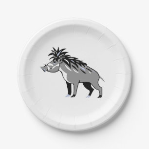 Animal - WARTY PIG -Warthog - Wildlife - Nature Paper Plates
