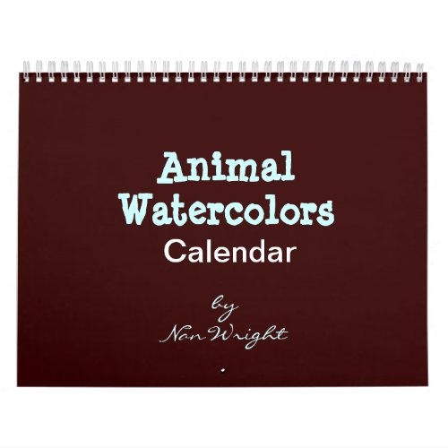 Animal Watercolor Calendar