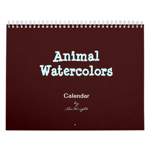 Animal Watercolor Calendar
