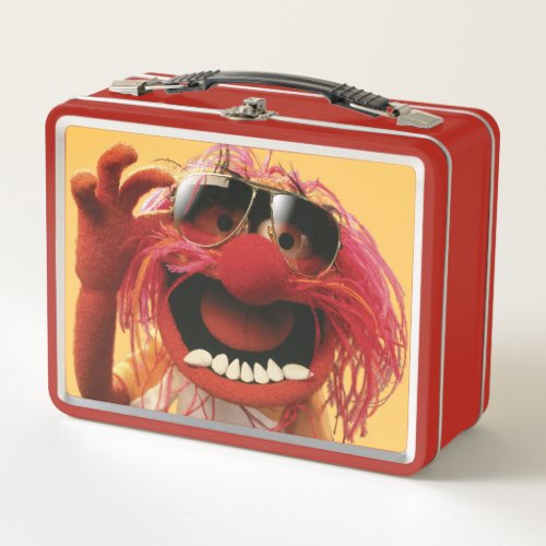 Animal wearing sunglasses metal lunch box