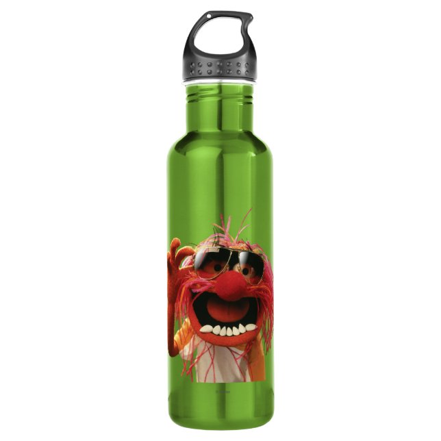 Animal wearing sunglasses water bottle (Front)