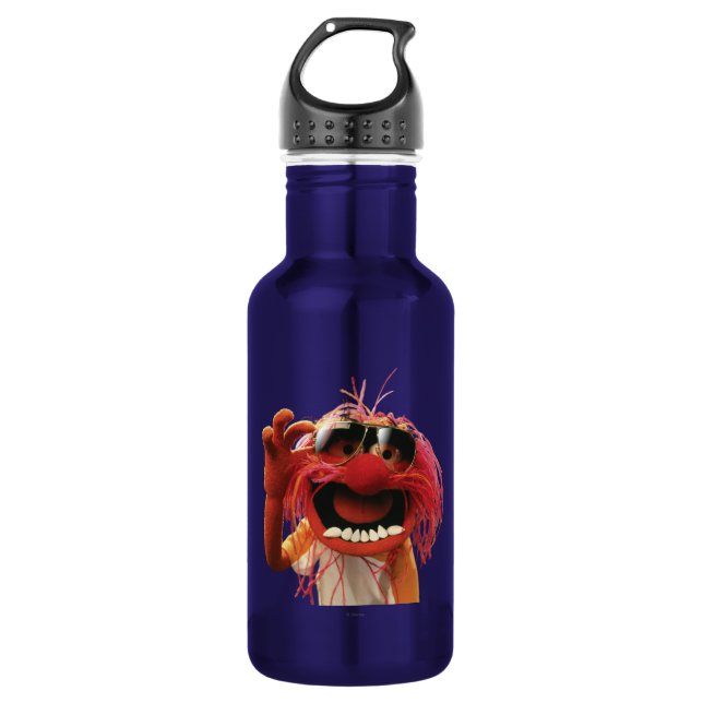 Animal wearing sunglasses water bottle (Front)