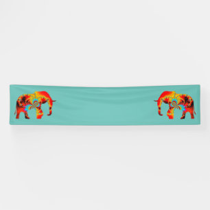 Animal Welfare - Elephant Silhouette Fractal 1 Banner