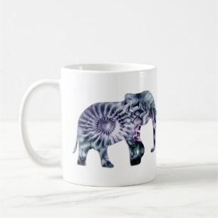 Animal Welfare - Elephant Silhouette Fractal 2 Coffee Mug