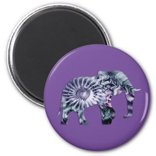 Animal Welfare _ Elephant Silhouette Fractal 2 Magnet