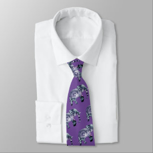 Animal Welfare - Elephant Silhouette Fractal 2 Neck Tie