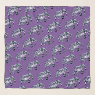 Animal Welfare - Elephant Silhouette Fractal 2 Scarf