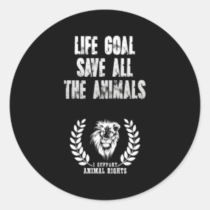 Animal Welfare I Support Animal Rights Classic Round Sticker