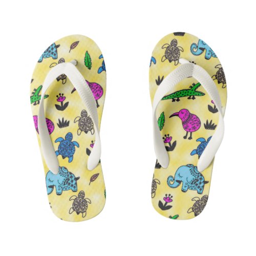 Animal Whirlwind Kids Flip Flops