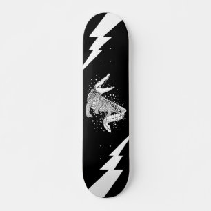 Animal White Silhouette - Crocodile Skateboard