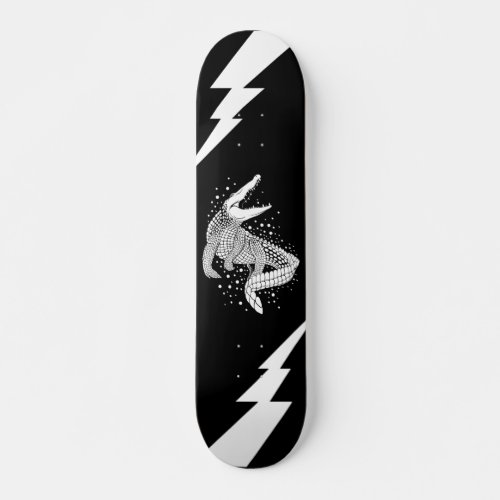 Animal White Silhouette _ Crocodile Skateboard