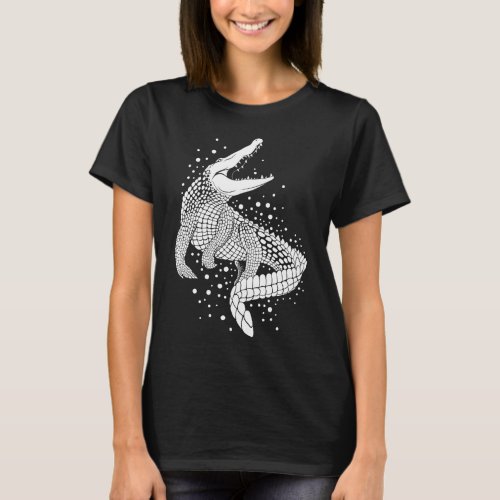 Animal White Silhouette _ Crocodile T_Shirt