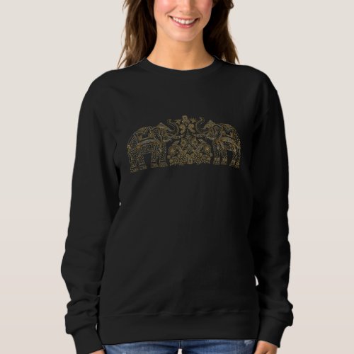 Animal Wild Elephant Forest Lion Ivory Lacework Vi Sweatshirt