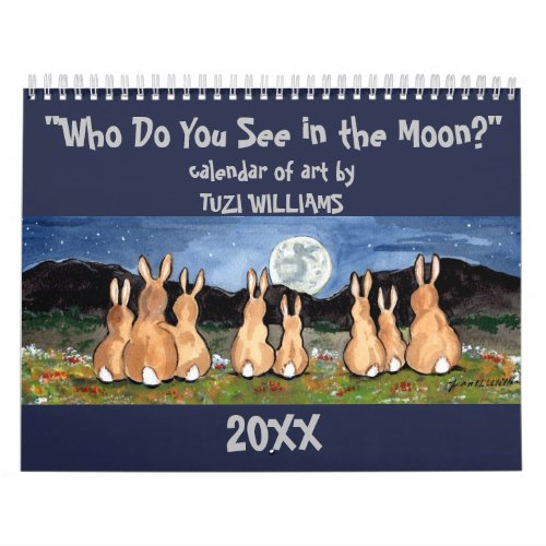 Animal Wildlife Moon Any Year Calendar Art Rabbit