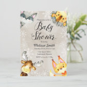 Animal Winter Woodland Baby Shower Invitations (Standing Front)