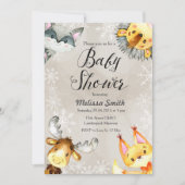 Animal Winter Woodland Baby Shower Invitations (Front)