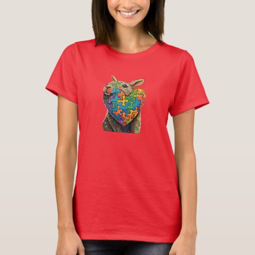 Animal with Autism Puzzle Heart Sublimat T_Shirt