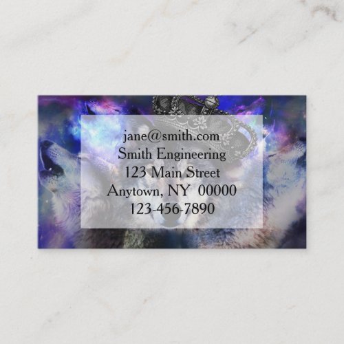 Animal wolf in crown business card