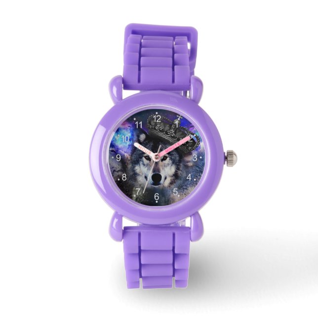 Animal wolf in crown watch (Front)