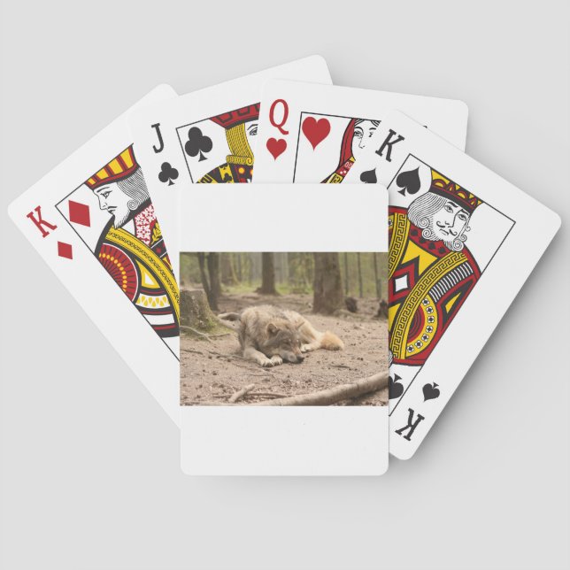 Animal Wolf Peace Love Wild Country Nature Poker Cards (Back)