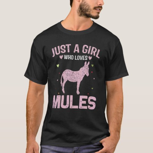 Animal   Women Just A Girl Who Loves Mules T_Shirt