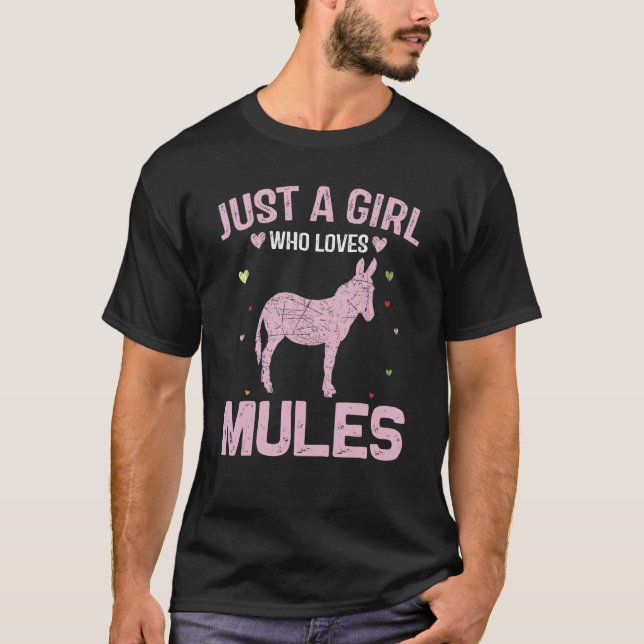 Animal   Women Just A Girl Who Loves Mules T-Shirt (Front)