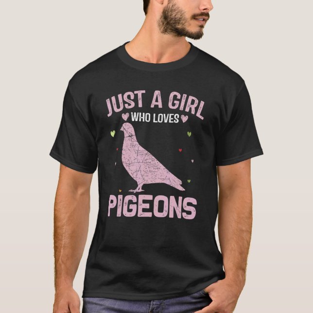 Animal   Women Just A Girl Who Loves Pigeons T-Shirt (Front)
