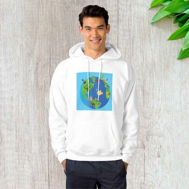 Animal World Map Cute Wildlife Illustration  Hoodie (Creator Uploaded)