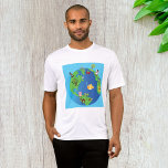 Animal World Map Cute Wildlife Illustration  T-Shirt