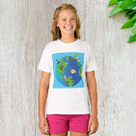 Animal World Map Cute Wildlife Illustration  T-Shirt