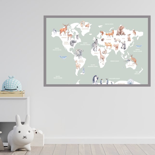 Animal world map poster (Creator Uploaded)
