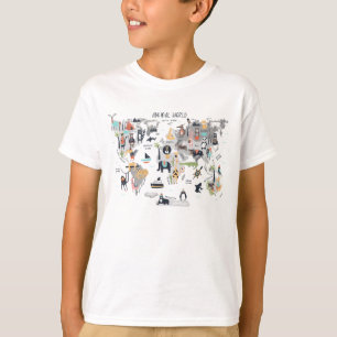 Animal World Map T-Shirt