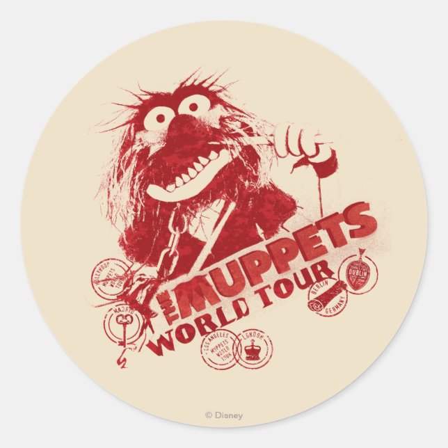 Animal World Tour Classic Round Sticker (Front)