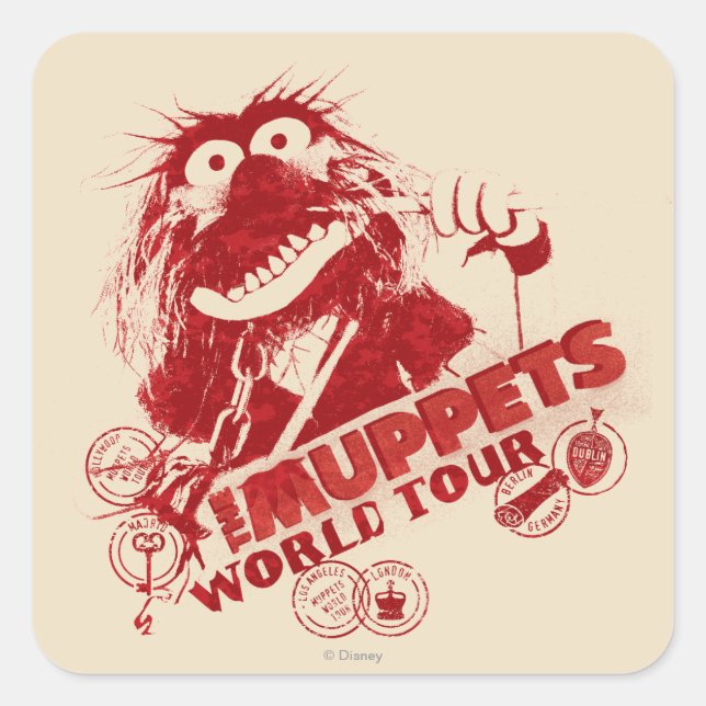 Animal World Tour Square Sticker (Front)