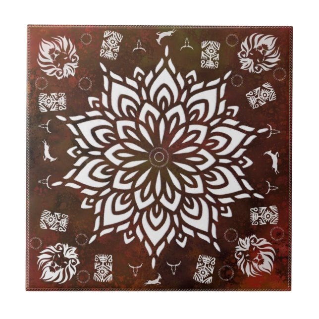 Animal World - Wildlife - Brown Ceramic Tile (Front)