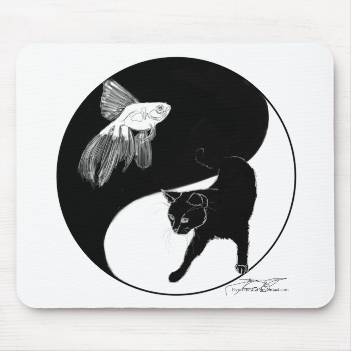 Animal YinYang Black and White Mouse Pads