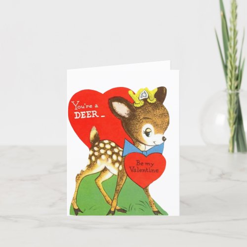 Animal Young Dear Valentine Love Heart Holiday Card