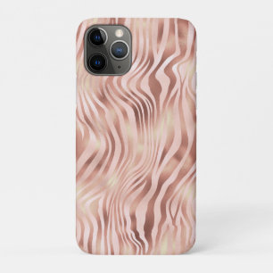 Animal Zebra Stripes Bright Pink Golden Bronze iPhone 11 Pro Case