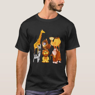Animal Zoo Lion Orangutan Monkey Giraffe Zebra Ca T-Shirt
