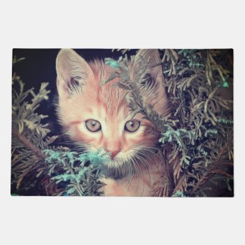 Animalart Adorable Kitten Doormat by MehrFarbeImLeben at Zazzle